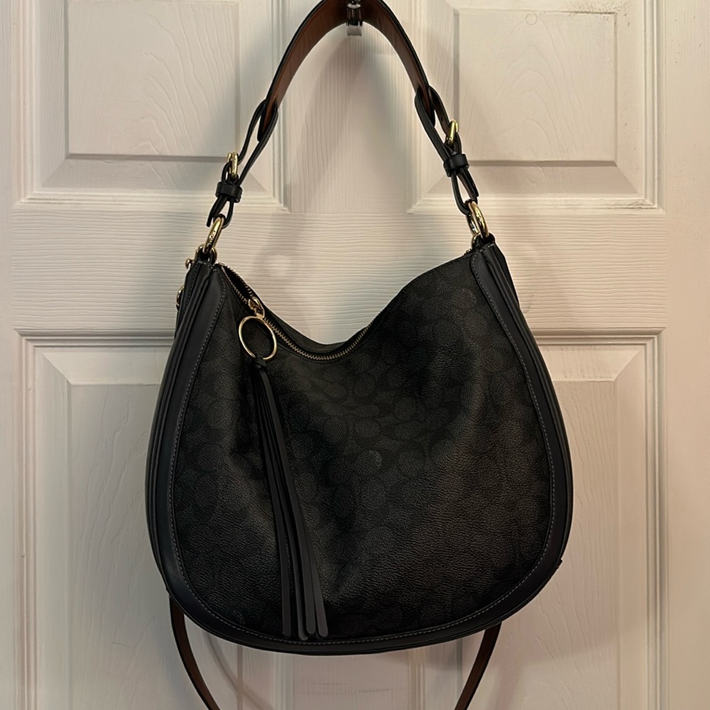 Coach Sutton Hobo Midnight Blue Charcoal